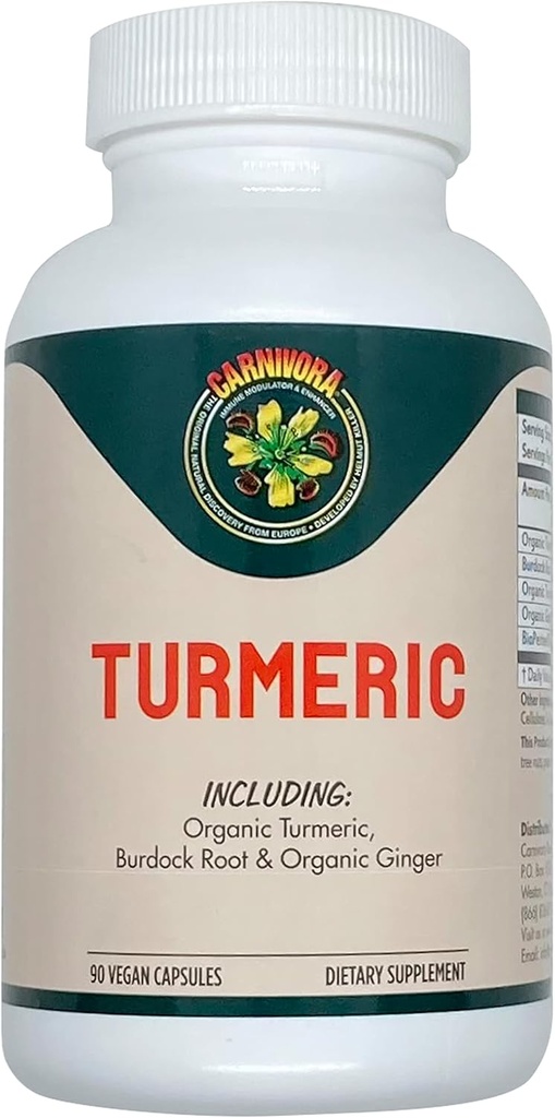 Carnívora Turmérica – Suporte para articulações e saúde digestiva (90 Cápsulas Vegan)