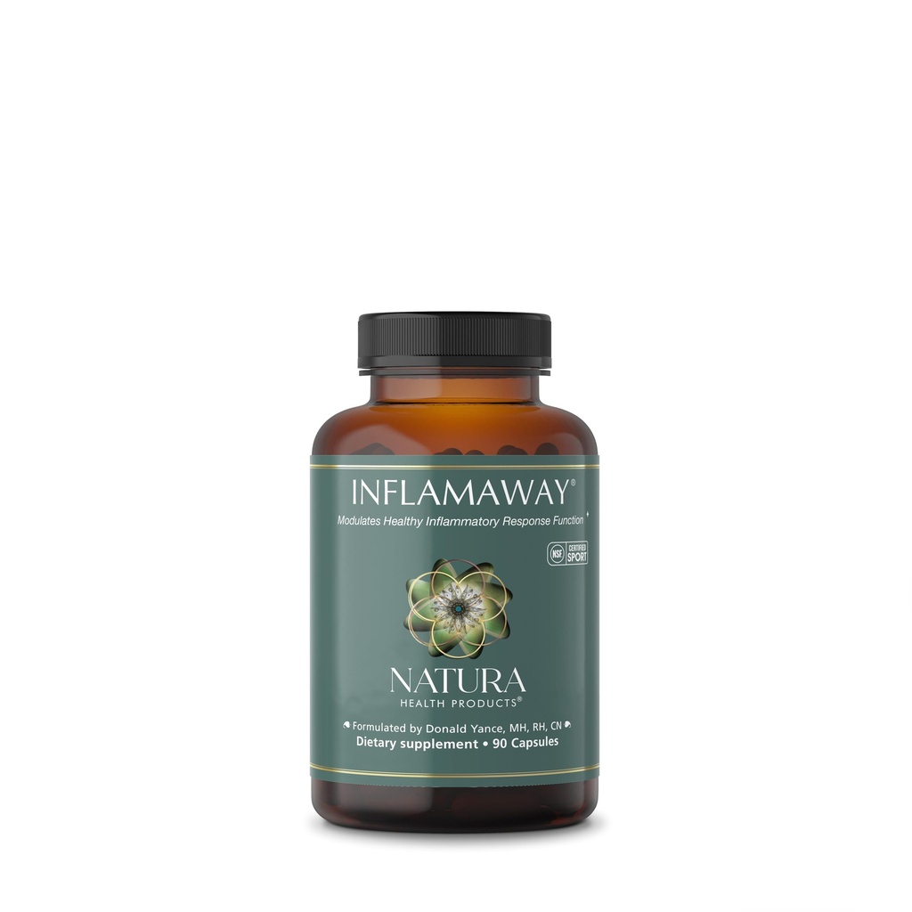 Natura Health Products InflamAway Supplement - Module uma resposta inflamatória saudável - Com Boswellia Serrata, Bromelain, Ginger, Black Pepper (BioPerine) e Chinese Skullcap (90 Cápsulas)