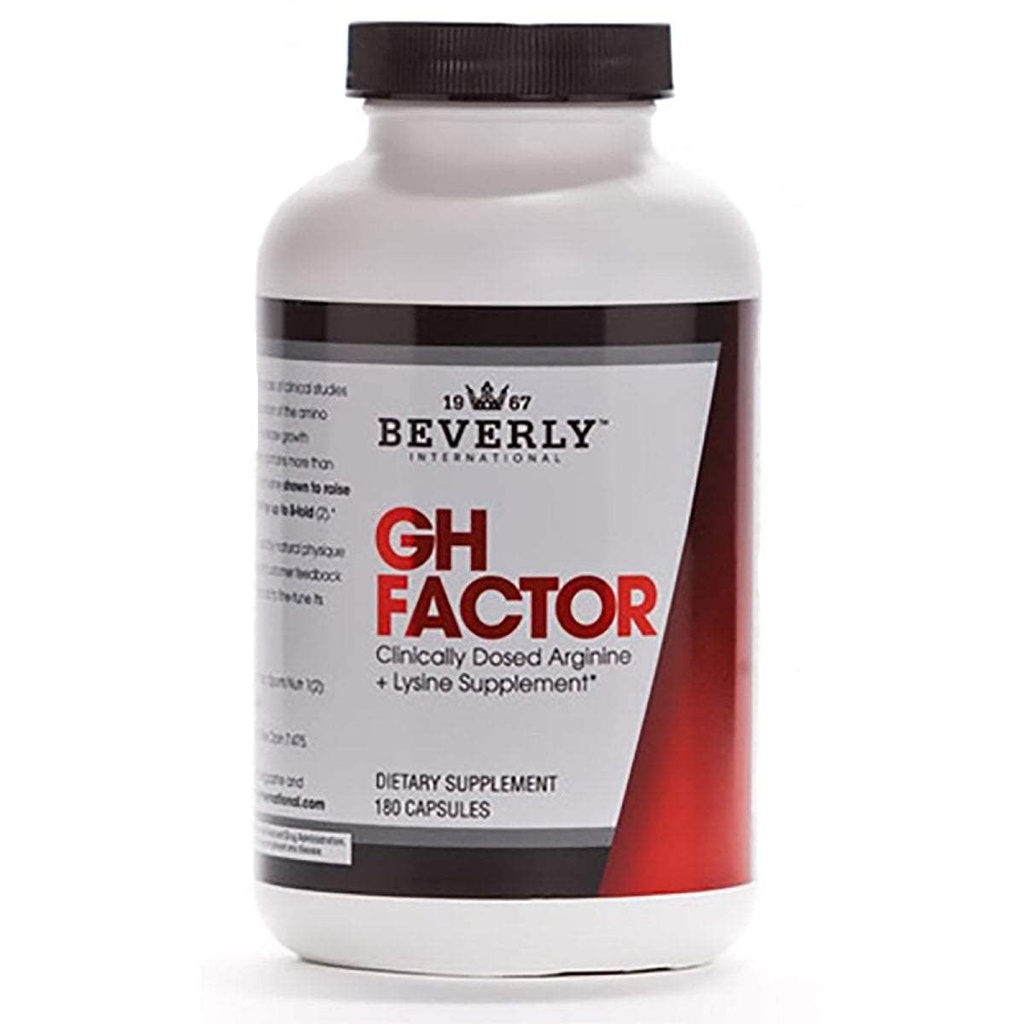 Beverly International GH Factor, 180 Cápsulas. Aumentar os níveis por até 8-fold. Arginina Posada Clinicamente + Suplemento de Lisina. P.M. Promove o crescimento para homens e mulheres. Revitalize o seu físico.