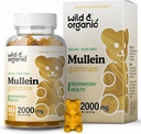 Gummies de mullein selvagens e orgânicos para pulmões 2000mg - Detox e limpeza de pulmão - Gummies de folhas de mullein Vegan para suporte imunológico - 60 Mastigações de extrato de ervas não-GMO