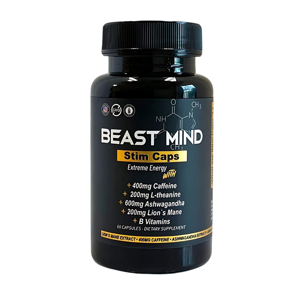 Pílulas Extremas Energias 400mg Cafeína 600mg Ashwagandha 200mg Lions Mane .