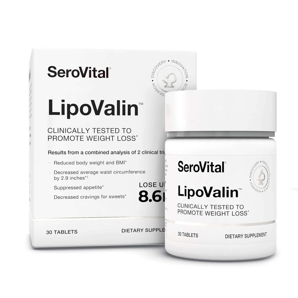 Serovital LipoValin Pílulas de perda de peso clinicamente validadas para as mulheres – pílula diet, apetite supressor, estimulante-livre de perda de peso Suplemento - 30 comprimidos