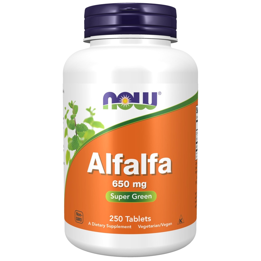 AGORA Alimentos Suplementos, Alfalfa 650 mg fonte de vitamina K, Verde Superalimentos, 250 comprimidos