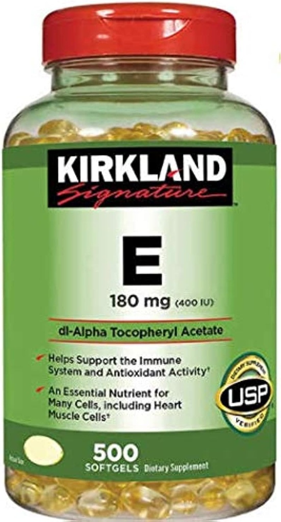 Kirkland assinatura Vitamina E 180mg, 500 Softgels