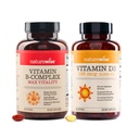 NaturezaWise Vitamina B Complexo 360 Softgels [fornecimento de 1 ano] e Vitamina D3 5000iu 360 Count Mini Softgels [fornecimento de 1 ano]