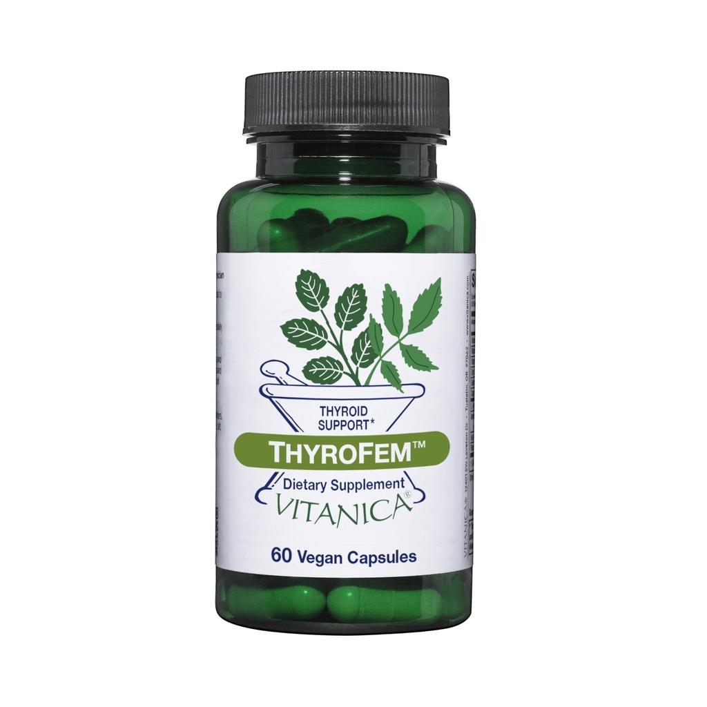 Vitanica ThyroFem, Suporte da glândula tiroide, Vegan, 60 Cápsulas