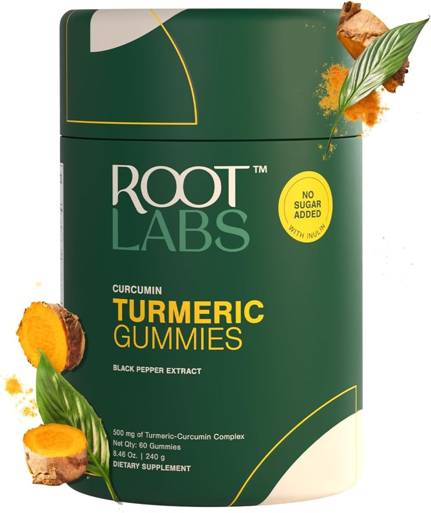 Gummies açafrão I Não adicionado açúcar I 95% Curcumin & Black Pepper Extract I para adultos e crianças I Não-GMO I 100% Natural & Orgânico I Terceiro partido testado I 500 mg I 60 Gummy