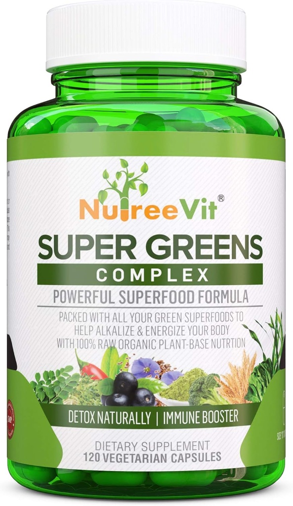 Superverdes - espirulina, chlorela, capim-trigo + mais - mistura verde embalado com nutrientes