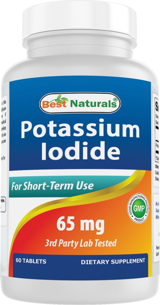 Best Naturals Iodeto de potássio 65 mg - Suplemento dietético, 60 comprimidos (60 comprimidos (Pacote de 1)) (12)