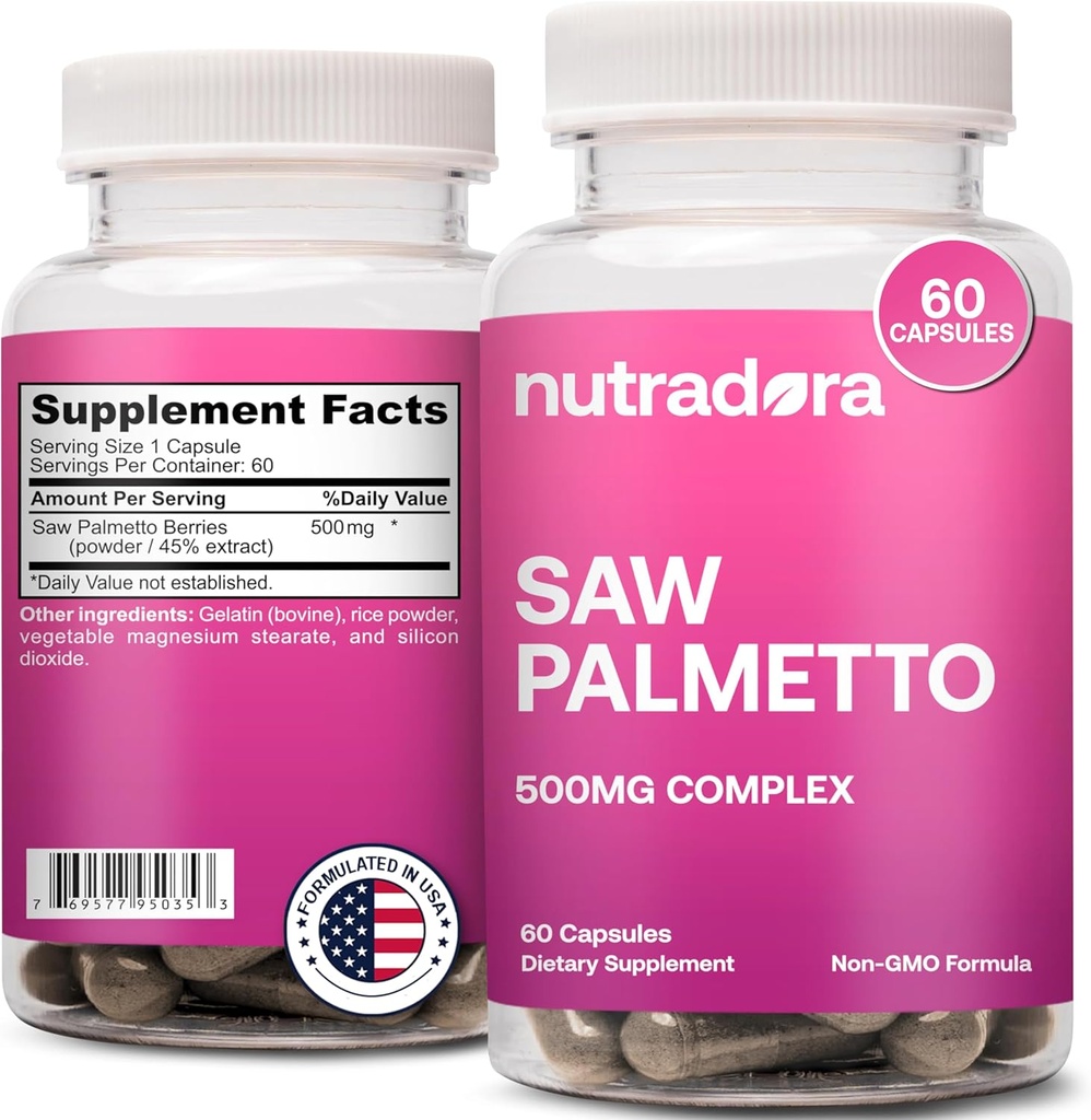 Saw Palmetto para as mulheres - Natural DHT Blocker Pílulas de crescimento do cabelo feitas com Serra Orgânica Palmetto Extract Berries Suporta equilíbrio hormonal e saúde urinária Pure Saw Palmetto para as mulheres Perda de cabelo