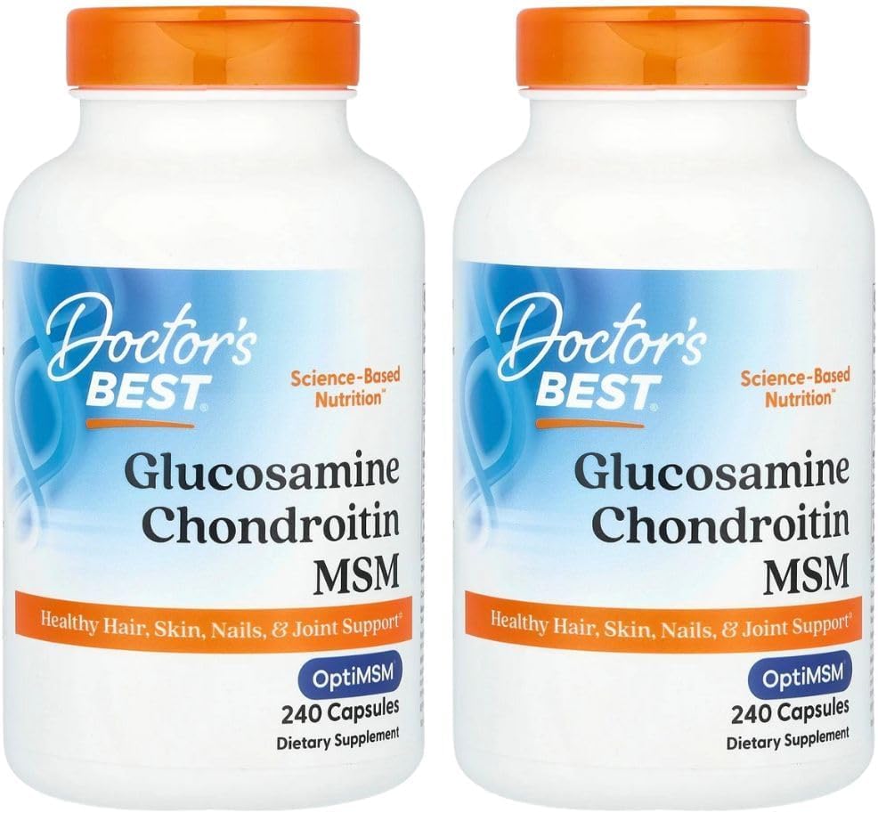 Doctor's BEST, (2 embalagem de Glucosamina Condroitin HSH com OptiMSM, 240 tampas Veggie