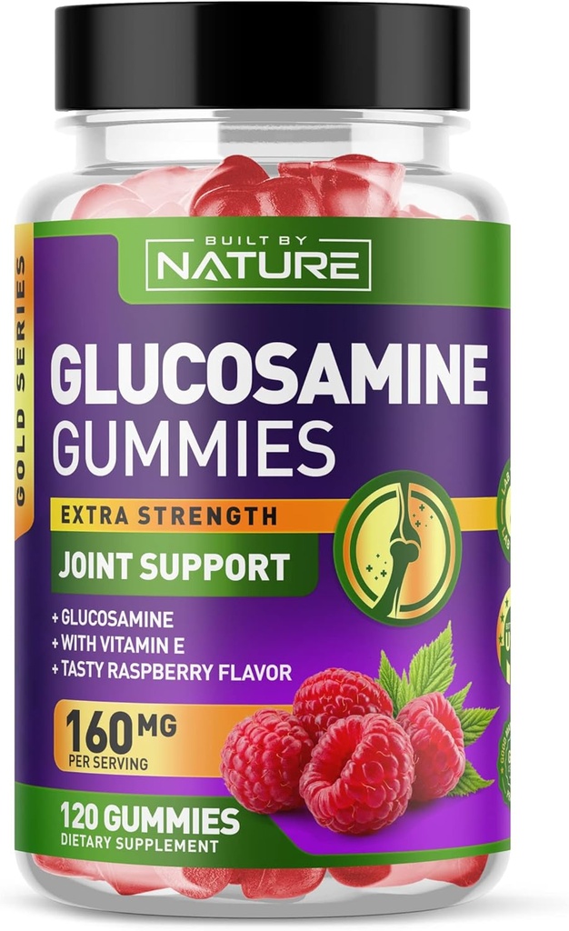 Gummies de glucosamina com vitamina E - Advanced Joint Support Gummy Supplement, Antioxidante de alta potência, Conforto para trás, Joelhos, Mãos - 120 Gummies