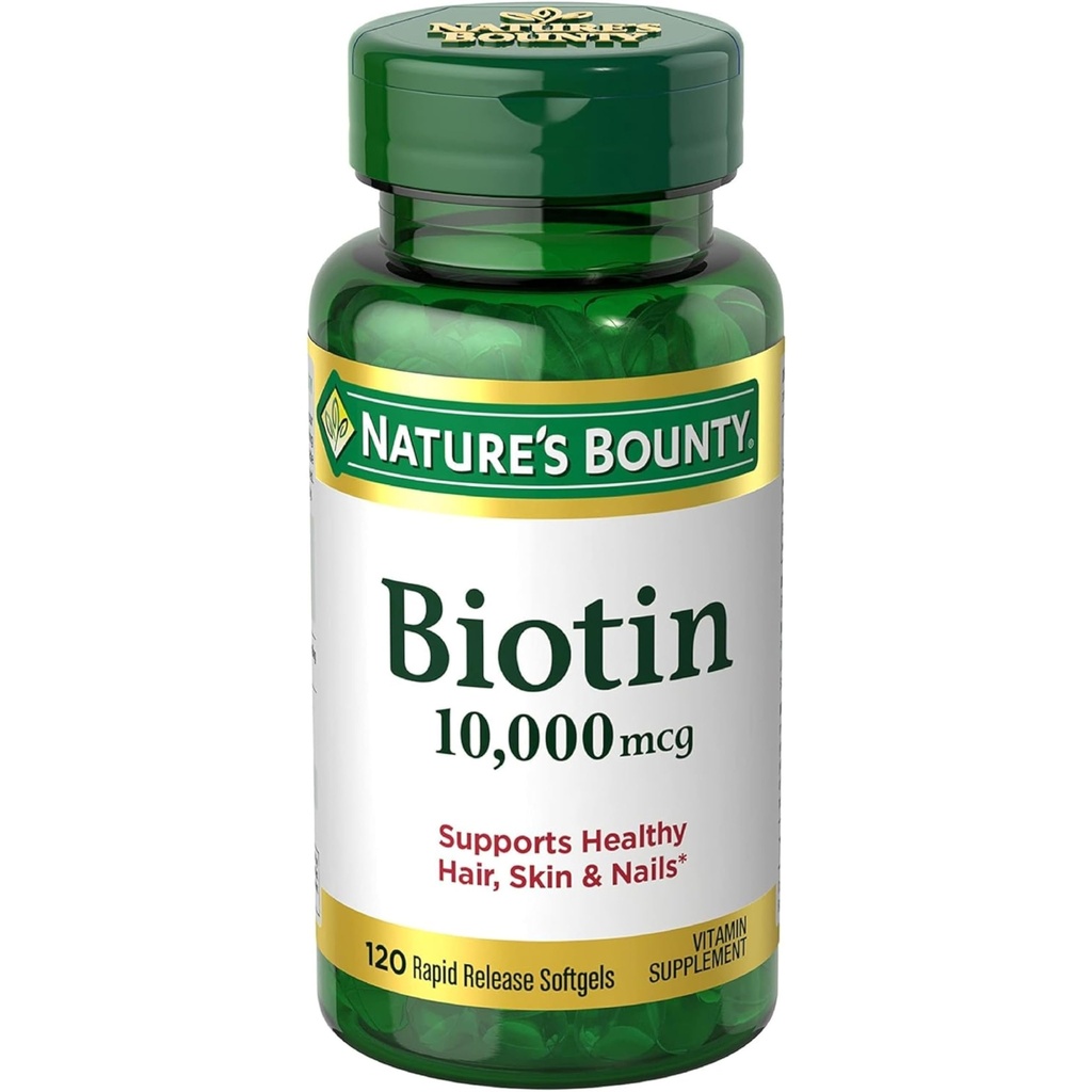 Biotin da recompensa da natureza 10, 000 Mcg, Rapid Release Softgels 120 Ea (Pacote de 2)