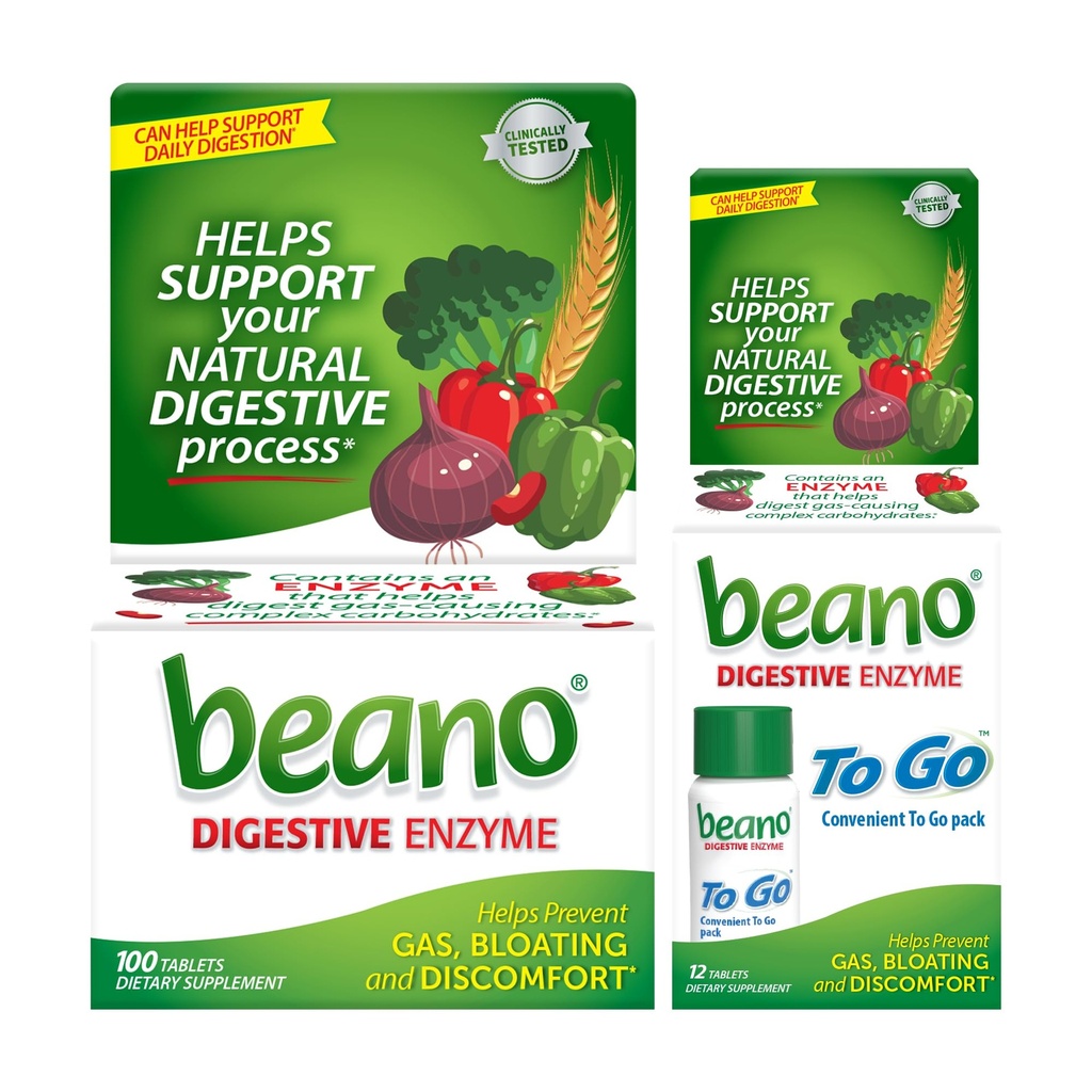 Beano força extra 100ct & beano para ir Pocket Pack 12ct