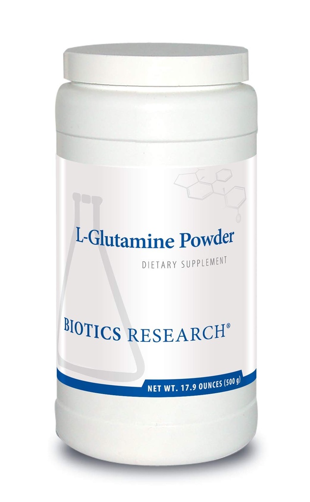 Biotics Research L Glutamina pó pó em pó Fórmula, 3g/Servir, Saúde Gastrointestinal, Suporte ao revestimento intestinal, Suporte muscular ideal, Músculo Lean, Atividade antioxidante, 17.9 Ounces 166 Servings