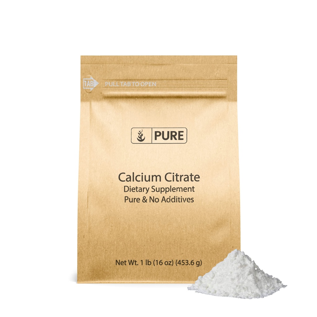 Puro Ingredientes originais Citrato de cálcio (1lb) Suplemento de cálcio, Sem aditivos ou enchimentos
