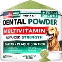 Pó dental de cão avançado, purificador da respiração com multivitamina, limpeza dos dentes do cão, mau hálito e tártaro e removedor da placa para cães Probióticos laboratório co, Pet Cuidado Oral - Vitaminas e Suplementos