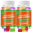 (2 Pack) gomas de cânhamo, frutas comestíveis Gummy avançado 100% natural de alta potência gomas de extrato de semente de cânhamo - 120 chicletes