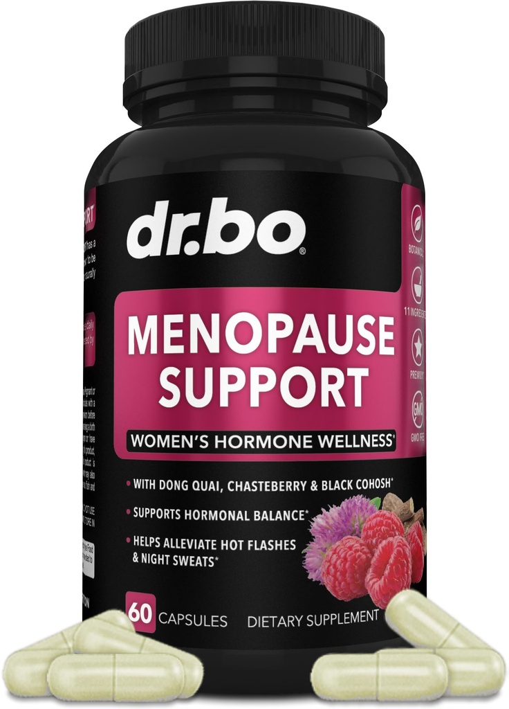 Suplementos de menopausa para as mulheres Suporte Pílulas - Alívio de menopausa natural para flashes quentes, suores noturnos e swings de humor com Dong Quai, Chasteberry & Black Cohosh - equilíbrio hormonal para as mulheres Suplemento