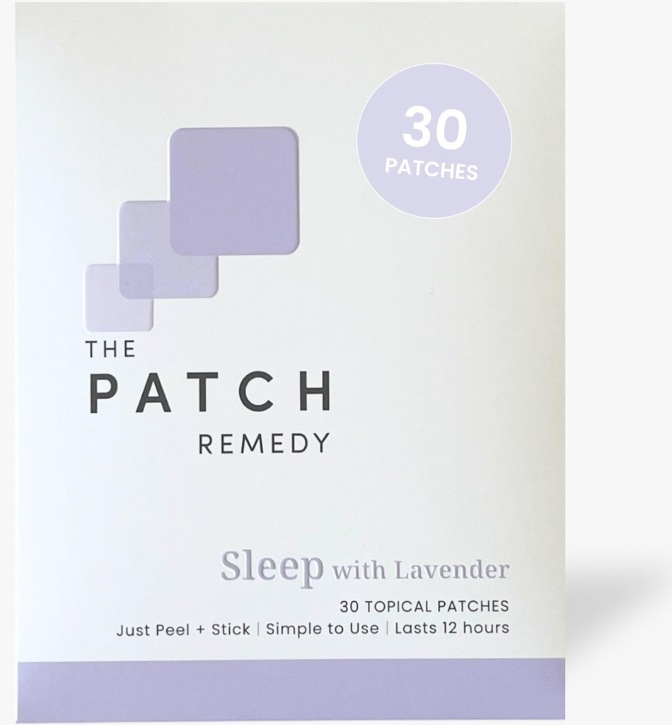O Patch Remedy Dormir com Lavanda Patch Valerian, Passionflower, Hops, Magnésio Glycinate, Lavanda 30 Patches