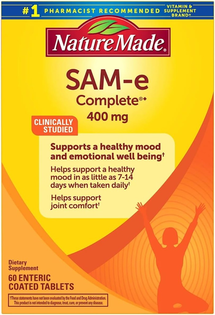 Natural Made SAM-e Complete 400 mg - 60 Comprimidos Entéricos Revestidos