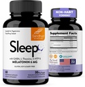 Sandhu's Sleep 60 Cápsulas – Não-Habit formando 5-em--1 suplemento de ajuda ao sono com melatonina, magnésio, GABA, L-Theanina e 5-HTP