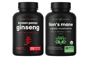 NutraChamps Coreano Ginseng Cápsulas e Lions Mane Cápsulas 2 Pacotes