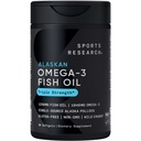 Pesquisa Esportes Triplo Força Omega 3 Fish Oil 1250mg de Wild Alaskan Pollock - Burpless Fish Oil Suplemento com Omega-3 EPA & DHA - Sustentável Fonte, Não-GMO, Gluten Free - 30 Softgels
