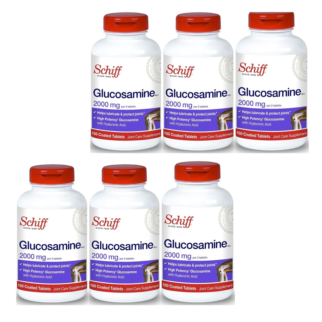 Schiff Glucosamina 2000mg com Ácido Hialurónico (Pacote de 4)