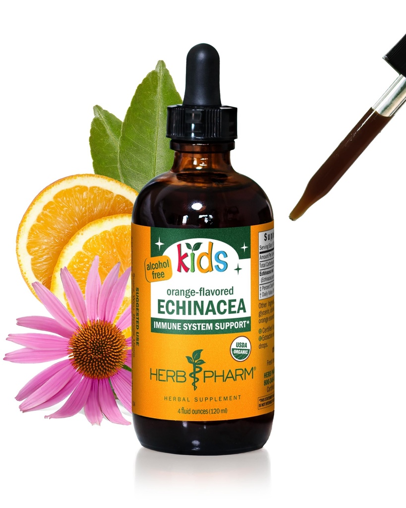 Herb Pharm Kids Certificado-Organic álcool livre Echinacea Glicerite Liquid Extract, 4 onças