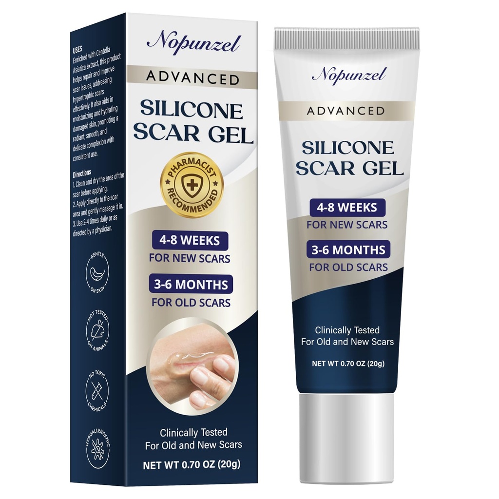 Silicone Scar Gel: Gel de Silicone para cicatrizes - melhorar a aparência da cicatriz para cicatrizes antigas e novas - grau médico Silicone - Gel de cicatriz avançada - escaldamentos - cirurgia - ferimento - pontos - queimaduras - 20g