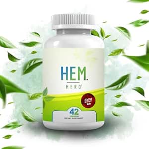 Hem Hero Tratamento de hemorróidas de força extra - Reduzir Inchaço, Softir Coceira & Irrigação - 100% Natural - 42 Cápsulas Vegetarianas