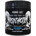 Psicótica Labz Psychotic Black Edition Mid Stimulant Pré-treino Pó, Bombas de Foco Energético, Carregado com Creatina Beta Alanine Taurine Abastecido por AMPiberry, 35 Servings (Framborra Azul)