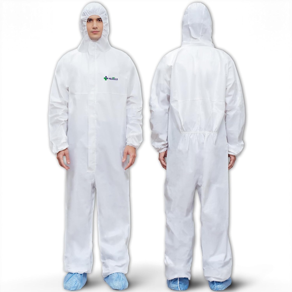 Medtecs Hazmat Ternos - 6 Tamanhos Opções - Descartáveis Coveralls Terno, Médico protetor Coverall EPI Hazmat Ternos