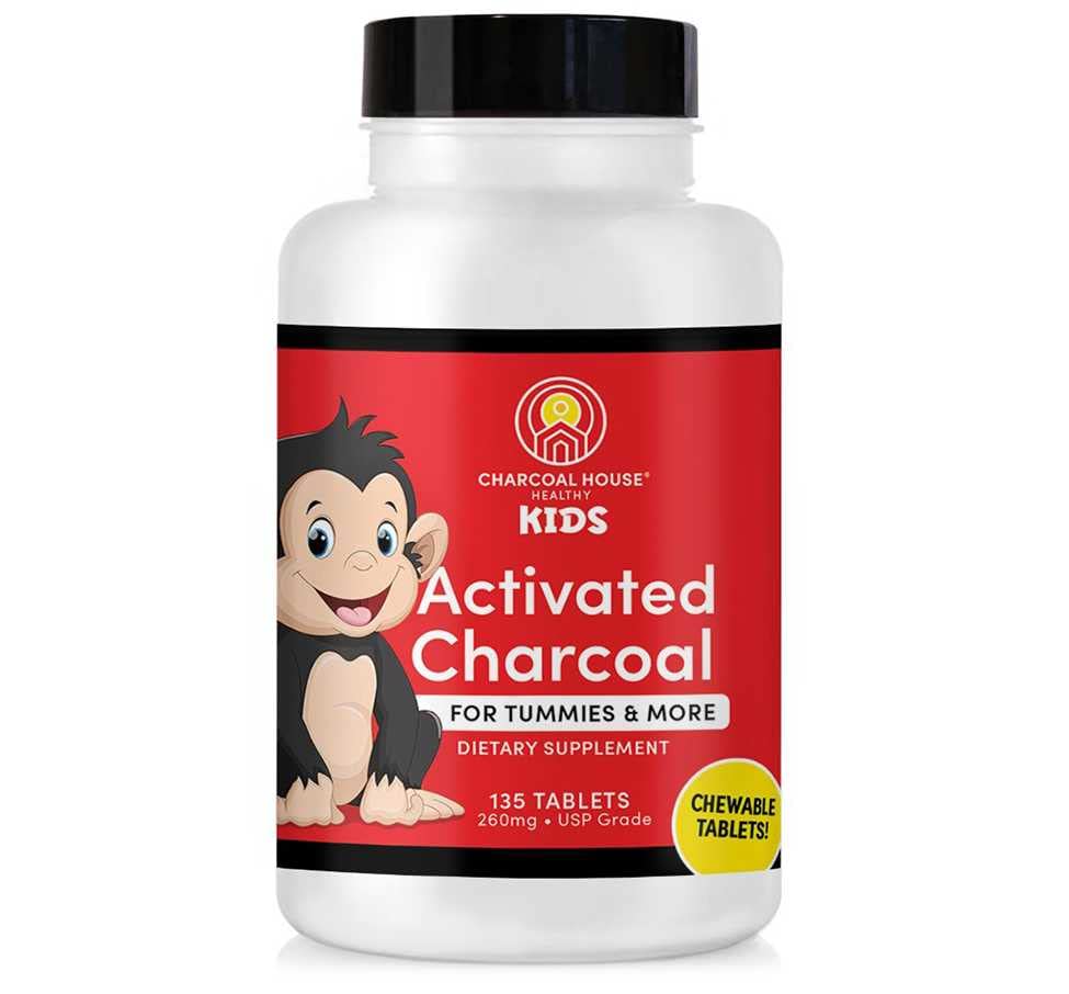 Charcoal House Chewable Ativado Charcoal Tablets para crianças □ Natural, Vegan, Non-GMO & Gluten Free □ para dentes, Estômago, Gás & Náuseas