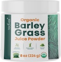 Suco de grama de Cevada Orgânica Teaveli em pó – cru, Utah extrato de suco de grama de Cevada cultivada para detox- Complementos Juice de Wheatgrass- Made in USA without Gluten, Aditives or Conservatives- 8 oz (226 gramas)