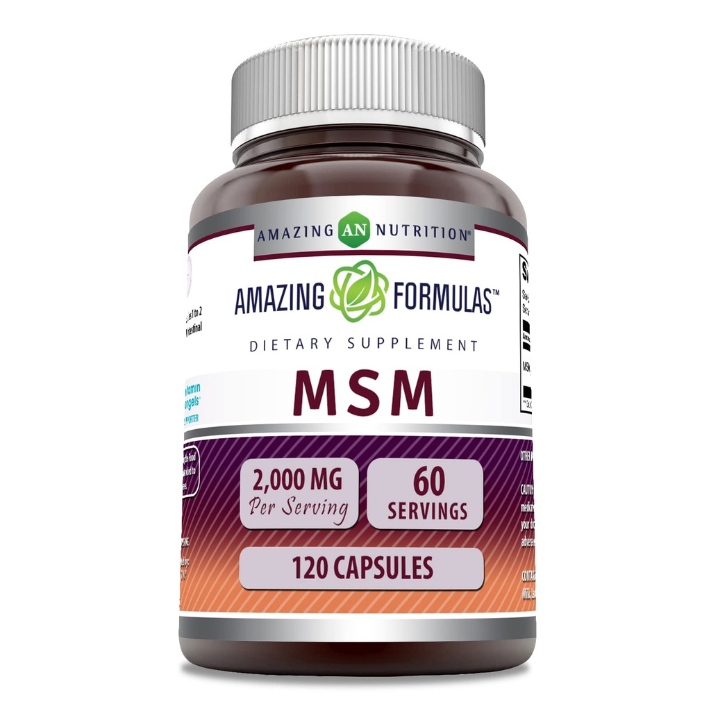 Fórmulas surpreendentes HSH (Metilsulfonilmetano) Suplemento 2000 Mg por Servindo 120 cápsulas