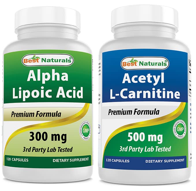 Melhores naturais Ácido Alfa Lipóico 300 mg & Acetil L-Carnitina 500 Mg