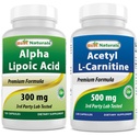 Melhores naturais Ácido Alfa Lipóico 300 mg & Acetil L-Carnitina 500 Mg