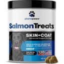 Wild Alaskan Salmon Oil para cães - Pele de cão e casaco Suplemento - Shedding & Itch Alívio para cães - Omega 3 Fish Oil para cães mastiga - 120 Dog Allergy Chews - Dog Shedding Suplemento - Vitaminas Dog
