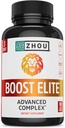 Zhou Boost Elite - Suplemento de Energia, Pílulas de Apoio Músculo Natural para Homens com Tribulus, Fenugreek, Ginseng e Maca - 90 Cápsulas Veggie