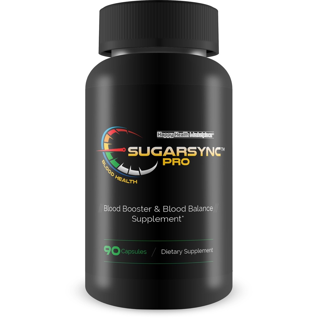 Sugar Sync Pro Blood Heath - Nosso melhor suplemento de apoio à saúde de açúcar - Apoiar a saúde do sangue e equilíbrio com este balanço de sangue Suplemento de reforço de sangue - Healthy Sugar Balance - Cápsulas de sangue