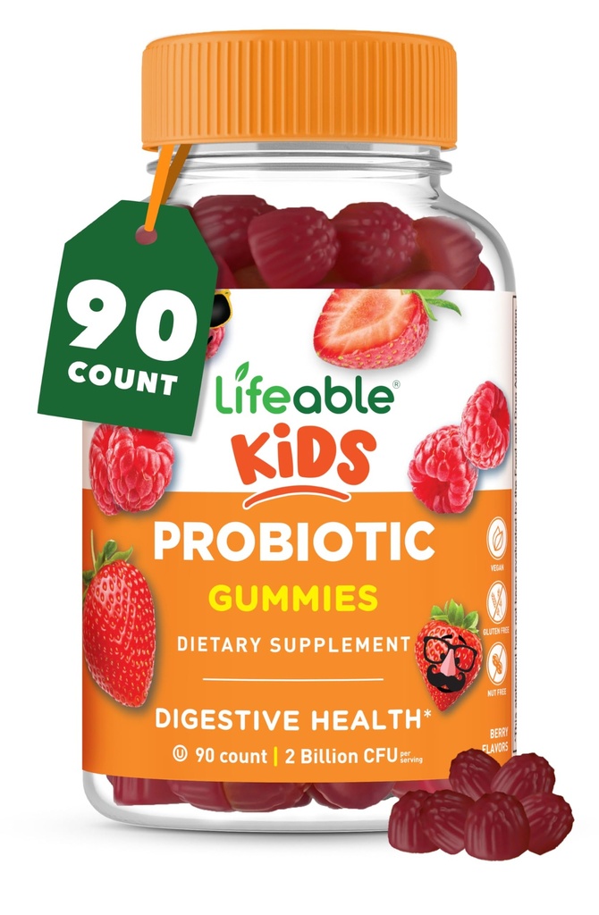 Crianças Probióticos Gummies 2 bilhões de UFC Grande degustação de chicletes probióticos para crianças para Gut Saúde, Suporte Digestivo, e Imune Suporte