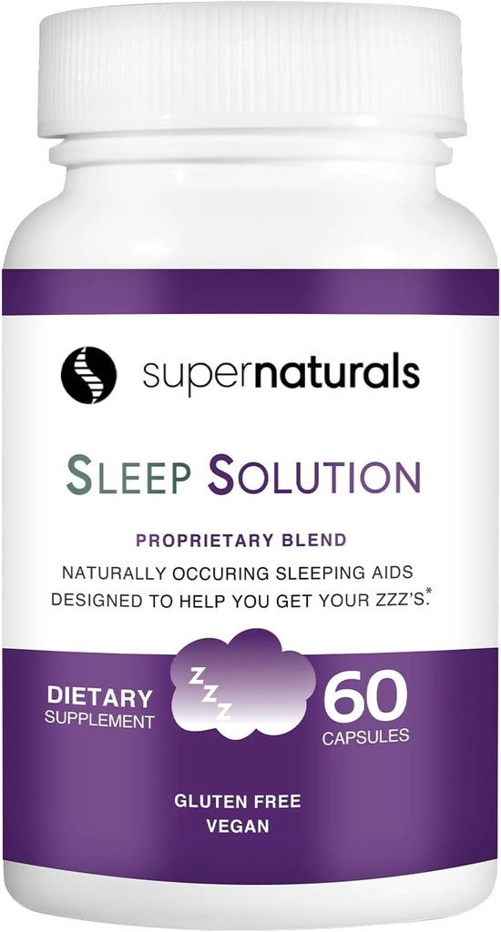 Solução de sono de saúde, Suplemento de sono para adultos, Magnésio e Melatonina para o sono fornece suporte natural do sono, Ingredientes Vegan, Suplemento de sono de magnésio sem glúten, 60 Cápsulas