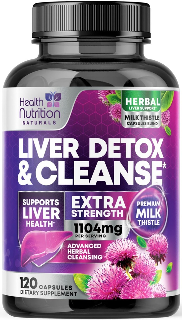 Fígado Gentil Cleanse Detox & Repair Formula - Suplemento de suporte de fígado avançado com cardo de leite de silimarina, raiz de dente de leão, extrato de alcachofra, alcaçuz, alcaçuz, cholina e beterraba - 120 cápsulas de legumes