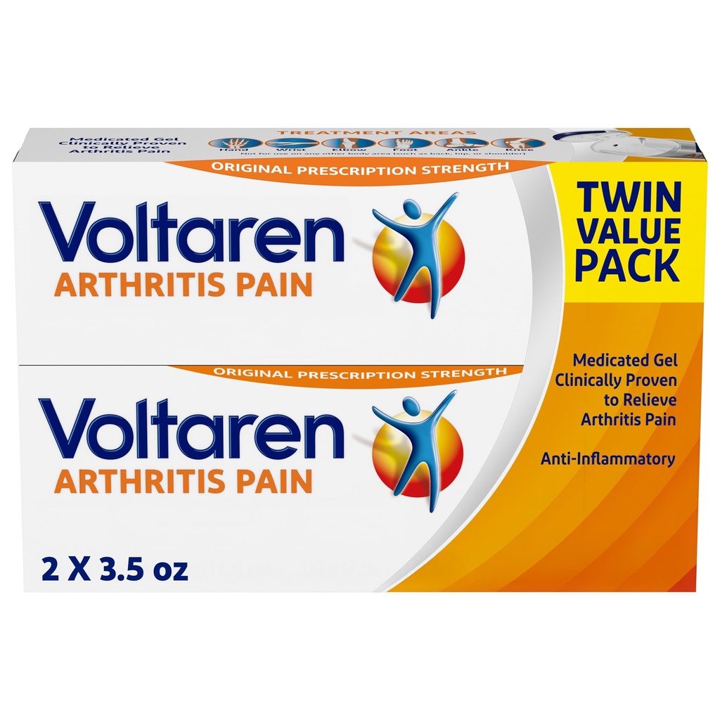 Gel de dor de artrite voltaren para alívio da dor de artrite tópica poderosa com diclofenac - New Easy Open Cap - 100 g x 2