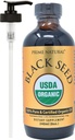 PRIME NATURAL Oil de semente preta orgânica 8 onças , frio Pressionado não refinado alta timoquinona 1,7% USDA Certificado , origem turca Potente Puro Nigella Sativa Liquid , Vegan Omega 3 6 9, Antioxidante