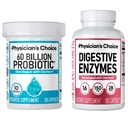 ESCOLHA DO MÉDICO - O Optimal Gut Health Bundle: 60 Bilhões Probiótico 60ct + Enzima Digestiva 180ct para Conforto Digestivo e Suporte Imune - Pacote de Valor