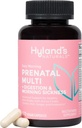 Hyland's Easy Morning Multivitamin pré-natal e saúde digestiva e alívio da doença matutina, 60 cápsulas Vegan com folato, cholina, zinco, raiz de gengibre, prebióticos e algas DHA
