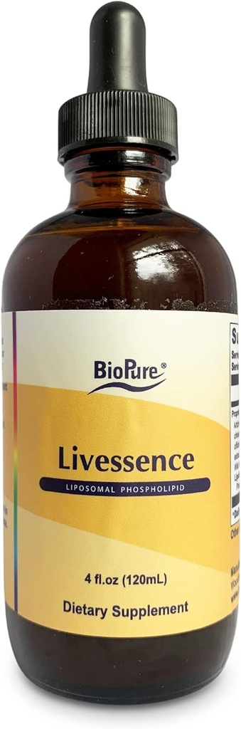 BioPure Livessence Herbal Tintura – Potente mistura de 6 extratos botânicos e lipossomas para apoiar fígado, vesícula biliar, hormônio e equilíbrio de microbiomas, detox, saúde intestinal e bem-estar geral – 4 fl oz